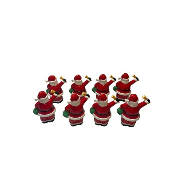 Set of 8 SANTA Blow molds Pathway Light Covers Plastic Vtg Christmas - Picture 2 of 5